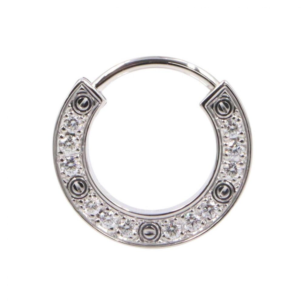 Cartier Love Earrings, Diamond 18K White Gold (18KWG), Diamond, Women's, Silv...